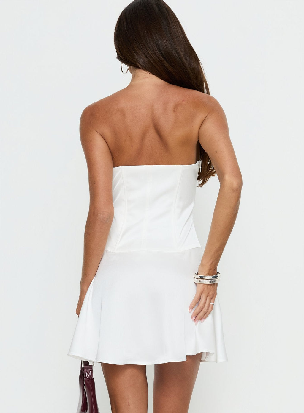 Natalisa Strapless Corset Mini Dress White