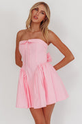 Angel Girls Bow Back Mini Dress Pink