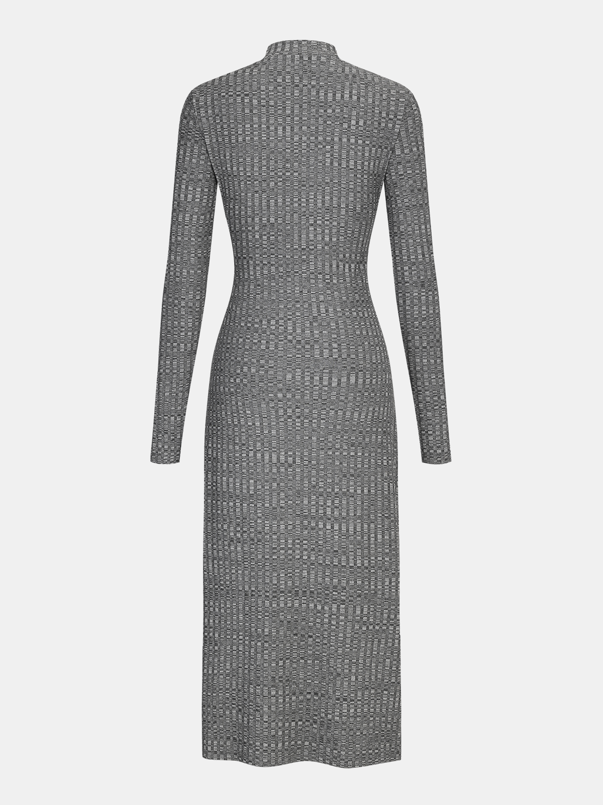 Mock Neck Twisted Side Slit Midi Dress