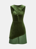 Velvet Sleeveless Asymmetric Dress