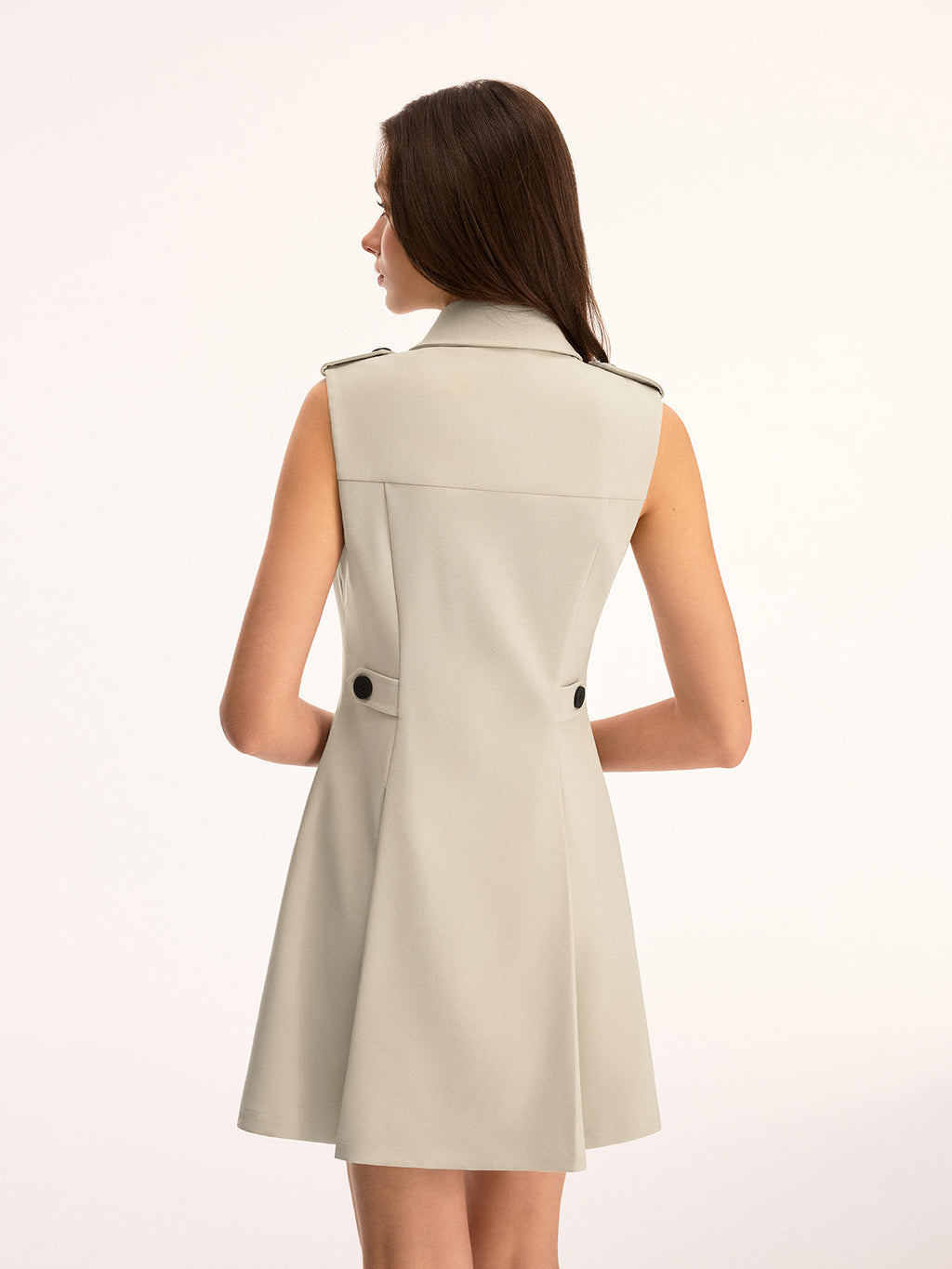 Double Breasted Sleeveless Mini Dress