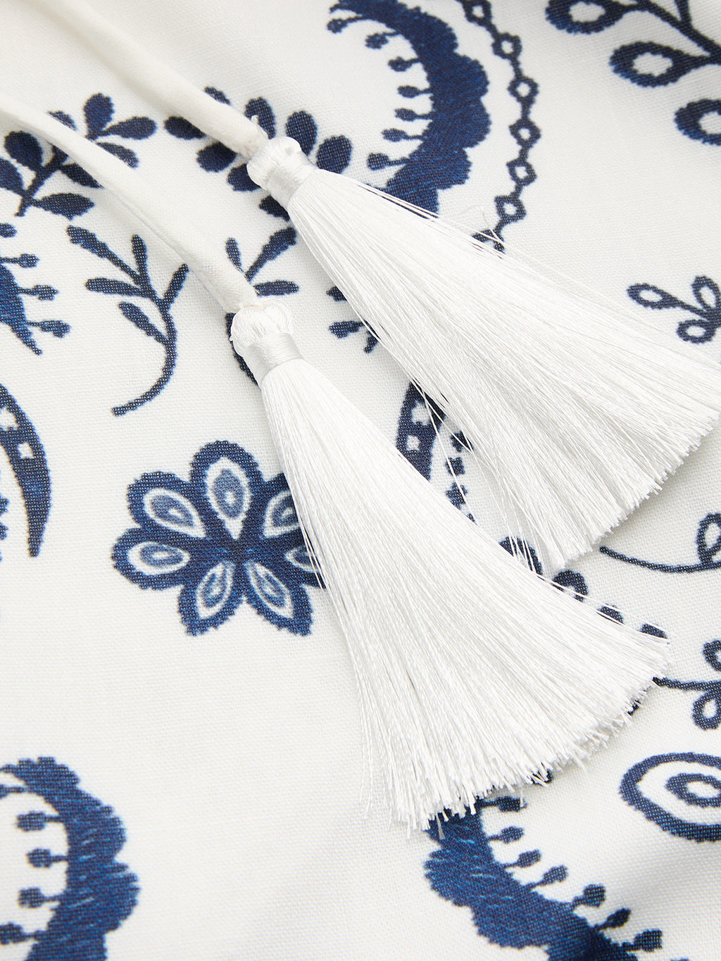 Tassel Tie Embroidered Cami Mini Dress