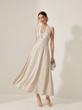 Satin Cami Dress & Lace Vest Two-Piece Set