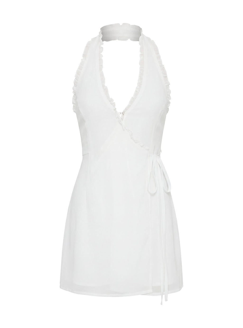 Taija Wrap Mini Dress White